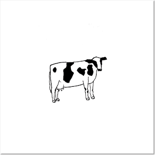 A minimalist cow Posters and Art